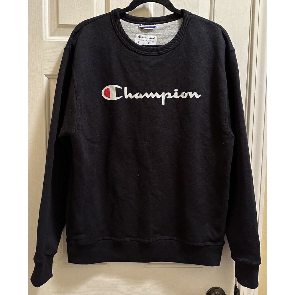 Vintage Champion Pullover Sweatshirt Black‎ Size Medium Crewneck Made in USA